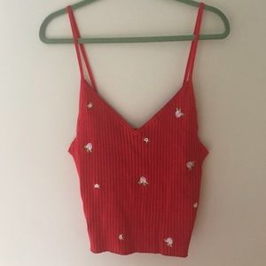 Kendall&Kylie Lowcut Ribbed Cami (Large)